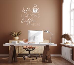 Life happens..coffee helps - sticker decorativ