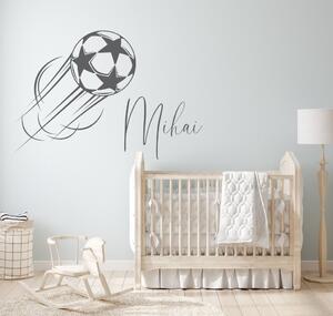 Sticker nume baieti cu mingie si stele