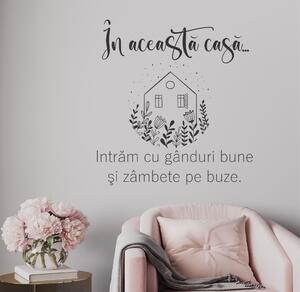 Sticker perete - Casa noastra! 75cm x 80cm Negru