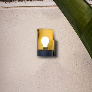 FARO BARCELONA Aplică de exterior Kila, chihlimbar, Negru, Metal, Modern