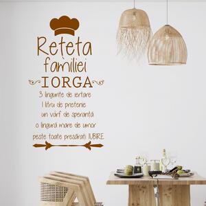 Reteta familiei noastre - sticker perete personalizat