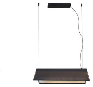 FARO BARCELONA Ludovico Suspensie cu LED de suprafață, 60 cm, negru, reglabil, Negru, Camera de zi / sufragerie, Țesătură / Textil, Modern