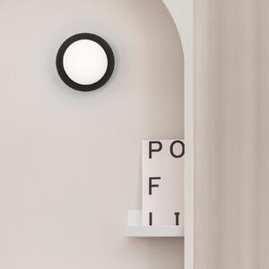 FARO BARCELONA Aplică de perete LED May IP44, negru, Negru, Camera de zi / sufragerie, Sticlă, Modern