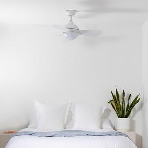 FARO BARCELONA LED ventilator de tavan Hvar, CCT, dimabil, reglabil, Alb, Camera de zi / sufragerie, Plastic, Modern