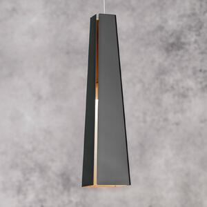 FARO BARCELONA Lampă pendul din aluminiu Pluma, LED, negru-auriu, Negru, Camera de zi / sufragerie, Metal, Modern