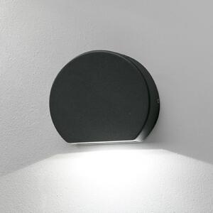 FARO BARCELONA Aplică LED de exterior rotundă Pill, gri închis, Gri, Metal, Modern, Soclu de perete jos
