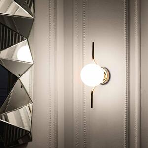 FARO BARCELONA Aplică de perete LED Le Vita cu sticlă opal, Auriu / Alamă, Camera de zi / sufragerie, Sticlă, Design
