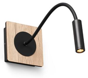 FARO BARCELONA Spot de perete Mood LED cu braț lectură mobil, Lemn, dormitor, Lemn, Design, Lumină de lectură