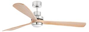 FARO BARCELONA Ventilator de tavan cu LED Lantau-G, Ø 168 cm, pin, Lemn, Camera de zi / sufragerie, Lemn, Modern