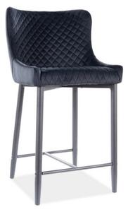 Scaun de bar Colin Velvet 2, negru