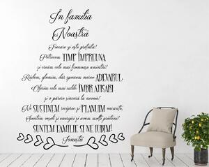 Sticker perete personalizabil - In familia noastra