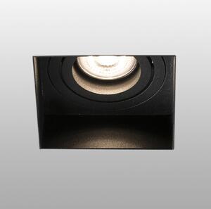 FARO BARCELONA Spot încastrat Hyde 1 bec unghiular pivotant negru, reglabil, Negru, Hol, Metal, Modern