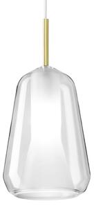 Miloox by Sforzin Lampă susp. X-Ray formă conică îngustă, transp., reglabil, Transparent, Camera de zi / sufragerie, Sticlă, Modern