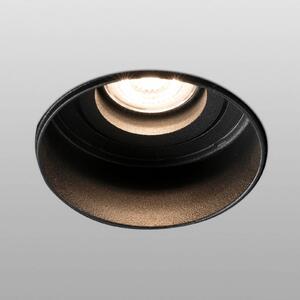 FARO BARCELONA Spot încastrat Hyde 1 bec rotund pivotant negru, reglabil, Negru, Hol, Metal, Modern