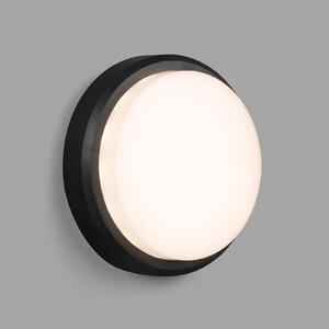 FARO BARCELONA Aplică LED de exterior Tom XL, IK10 gri închis/alb, Negru, Plastic, Modern