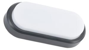 FARO BARCELONA Aplică LED de exterior Fred XL IK10 gri închis/alb, Negru, Plastic, Modern