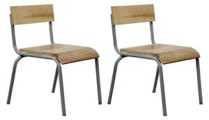 KidsDepot Masa Set scaune "Original", 2 buc., gri, lemn de mango 20010309