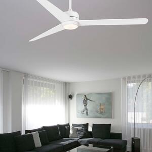 FARO BARCELONA Ventilator de tavan Nu cu iluminare LED, alb, Alb, Camera de zi / sufragerie, Plastic, Modern