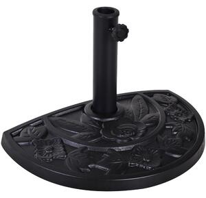 Outsunny Bază pentru Umbrelă Semicirculară de Ø38 mm si Ø48 mm cu Manivelă, 50x31x32 cm, Negru | Aosom Romania