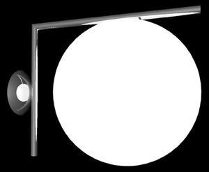 FLOS IC C/W2 Aplică de perete, negru Ø 30 cm, reglabil, Negru, Camera de zi / sufragerie, Sticlă, Design, Soclu de perete jos