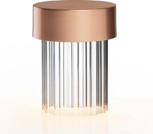 FLOS Lampa de masă cu baterie LED Last Order, cupru, IP55, reglabil, Cupru, Camera de zi / sufragerie, Sticlă, Design