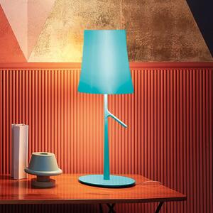 Foscarini Lampa de masă Birdie LED piccola, culoare acvamarin, reglabil, Albastru, Camera de zi / sufragerie, Plastic, Design