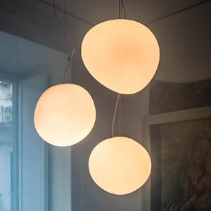 Foscarini Lampă suspendată LED Gregg media, dimabil, reglabil, Alb, Camera de zi / sufragerie, Sticlă, Design
