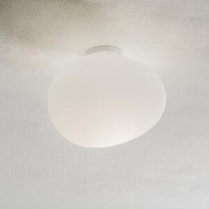Foscarini Gregg media Plafonieră din sticlă, 27 cm, reglabil, Alb, Camera de zi / sufragerie, Sticlă, Design