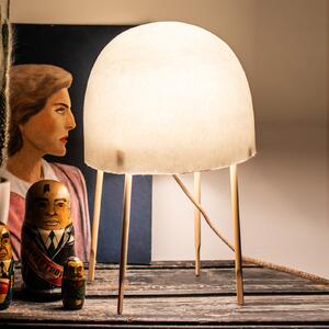 Foscarini Kurage lampă de masă din hârtie Washi, Alb, Camera de zi / sufragerie, Lemn, Design