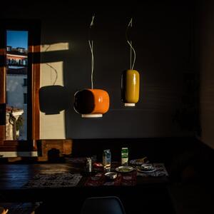 Foscarini Chouchin 2 lampă suspendată LED, verde, reglabil, Verde, Bucătărie, Sticlă, Design