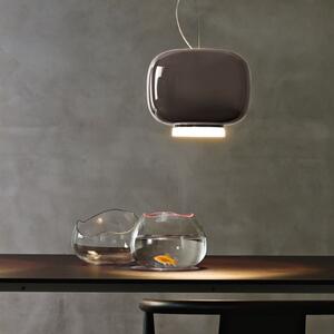 Foscarini Chouchin 3 lampă suspendată LED, gri, reglabil, Gri, Bucătărie, Sticlă, Design