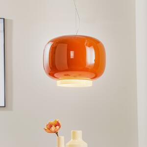 Foscarini Chouchin 1 lampă suspendată LED, portocaliu, reglabil, Portocaliu, Bucătărie, Sticlă, Design