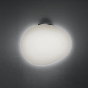 Foscarini Gregg grande semi 2 aplică, grafit, reglabil, Alb, Camera de zi / sufragerie, Sticlă, Design