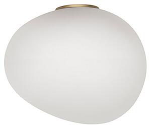 Foscarini Gregg media semi 1 aplică perete, auriu, reglabil, Alb, Camera de zi / sufragerie, Sticlă, Design