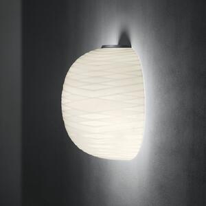 Foscarini Gem semi aplică din sticlă, grafit, reglabil, Alb, Camera de zi / sufragerie, Sticlă, Design
