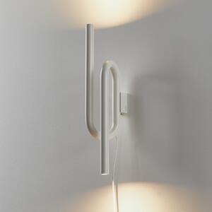 Foscarini Aplică de perete LED Tobia cu cablu alb, Alb, Camera de zi / sufragerie, Metal, Design
