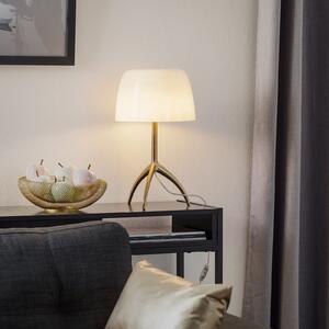 Foscarini Lampa de masă Lumiere 30, 45 cm, sticlă cu bule, pornită/oprită, Alb, Camera de zi / sufragerie, Sticlă, Design, Tripod
