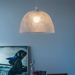Foscarini Lampa suspendată Bump albă mată, reglabil, Alb, Camera de zi / sufragerie, Plastic, Design