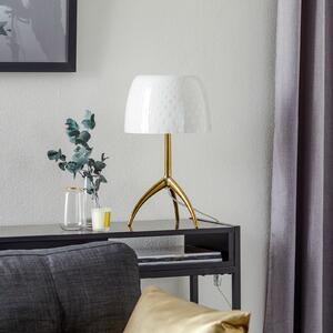 Foscarini Lampa de masă Lumiere 30, 45 cm, sticlă cu bule, dimabil., reglabil, Alb, Camera de zi / sufragerie, Sticlă, Design, Tripod