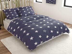 Lenjerie de pat din bumbac Culoare albastru inchis, LINE STAR