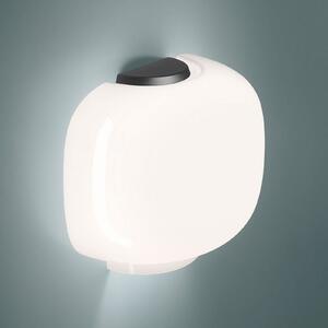 Foscarini Chouchin 3 Semi aplică perete alb/grafit, reglabil, Alb, Camera de zi / sufragerie, Sticlă, Design