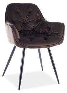 Scaun de bucaterie Cherry Velvet, maro/negru