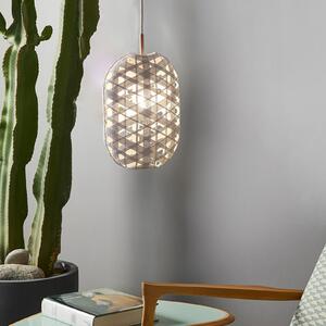 Forestier Capsule S lampă suspendată, 36 cm, alb, reglabil, Alb, Camera de zi / sufragerie, Bamboo, Design