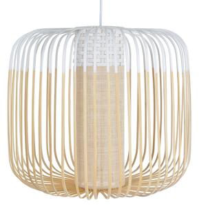 Forestier Lampă suspendată Bamboo M suspendată, Ø 45 cm, albă, reglabil, Alb, Camera de zi / sufragerie, Bamboo, Design