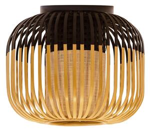 Forestier Plafonieră Bamboo XS, Ø 27 cm, negru, reglabil, Negru, Camera de zi / sufragerie, Bamboo, Design