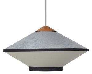 Forestier Lampă suspendată Cymbal S, albastru atlantic, Ø 50 cm, E27, reglabil, Albastru, Camera de zi / sufragerie, Țesătură / Textil, Design