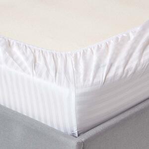 Cearceaf de pat cu elastic Damasc Bumbac 100% dunga 1 cm- alb - LenjeriiPat-Pucioasa.ro - Magazin Online lenjerii pat