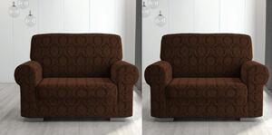 Set 2 huse elastice pentru fotolii, fara volanas, cu model Jacquard Maro