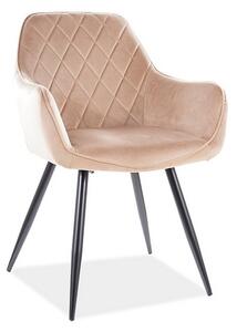 Scaun de bucaterie Linea Velvet, bej/negru