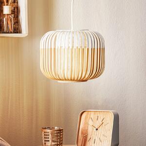 Forestier Lampă suspendată Bamboo XS, Ø 27 cm, alb, reglabil, Alb, Camera de zi / sufragerie, Bamboo, Design